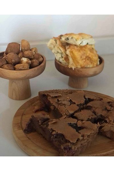 ayrawood Set of 2 Wooden Presentation Coffee Presentation Decoration Cheese Presentation Candle Holder Multi-Purpose
