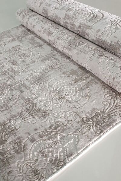 Babil Home Kaymaz Tabanlı Kesme Kabartmalı Salon Koridor Mutfak Hali Bej Yoll...