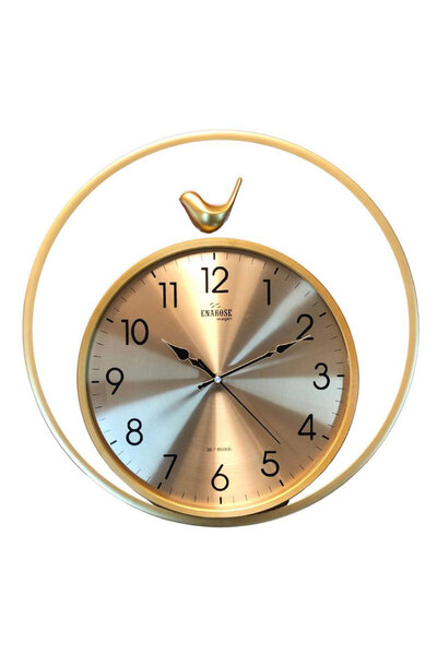 Enarose Bombeli Metal Kadranlı Duvar Saati A5511861 Gold