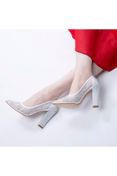 layki Calisto White Women's Heeled Shoes