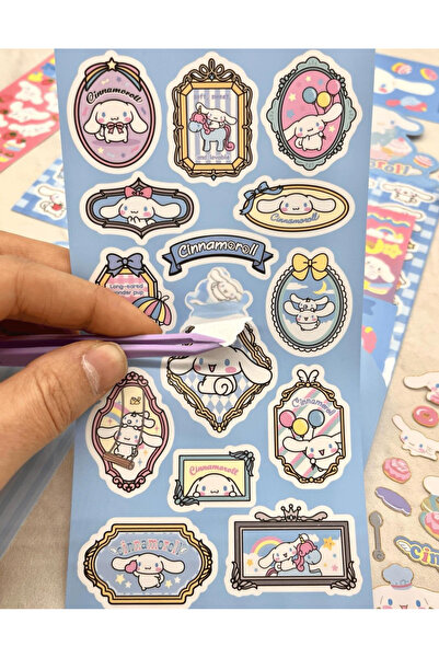 Kağıt Gemi Dükkan Sanrio Cinnamoroll Karakteri 6  Yaprak Stıcker / Bullet Journal /  Çıkartma / Etiket