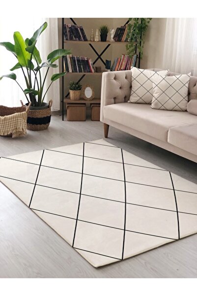 Evmila Geometrik Modern Desenli Salon Ve Yatak Odası Halısı