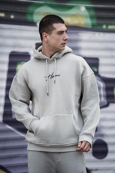 HYPERS Σετ Jogger με κέντημα με υπογραφή σε γκρι φούτερ