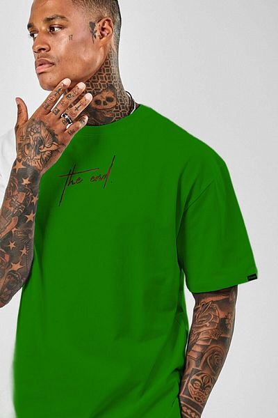 Mambo Unisex The End Printed Oersize Combed Cotton T-shirt T-Shirt