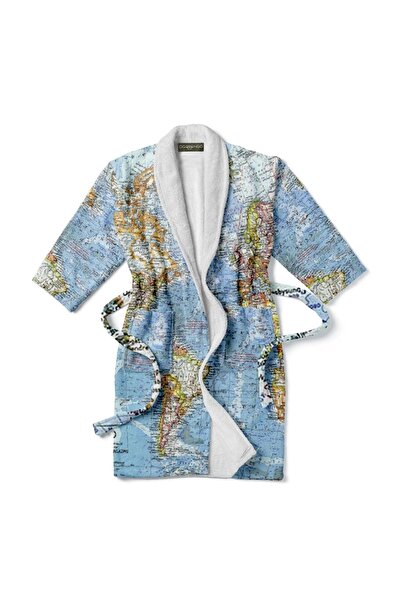 FARM ANİMALS Harita Desenli Bornoz