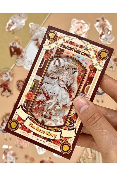 Kağıt Gemi Dükkan The Rose Story 40 Pieces Transparent Pet Sticker / Decal / Bullet Journal / Notebook Decoration