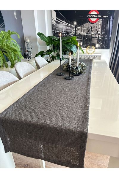 Decamor home Bohemian Knit Smoke Dark Gray Carefree Runner