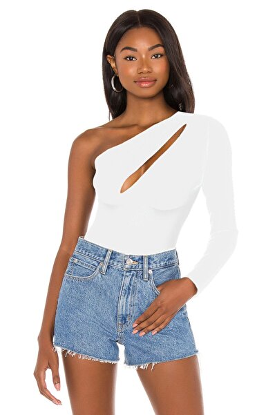 By Kul Design Білий асиметричний жіночий боді