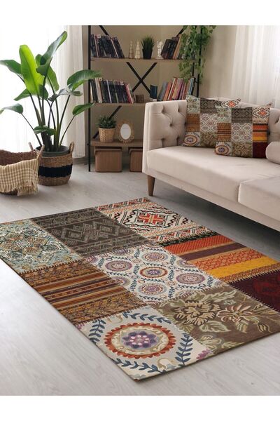 Evmila Geometrik Modern Desenli Salon Ve Yatak Odası Halısı