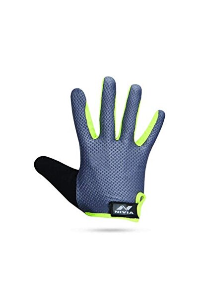 Nivia Cross Training Full Finger Gym Gloves Grey/Green, Large for Men Leather | Perfect for Lifting