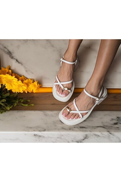 runa shoes Gold Ring Detailed Flip Flop Sandals
