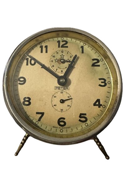 onyyapim ÇİFT ZİLLİ  ALMAN PETER MARKA KURMALI MASA SAATİ