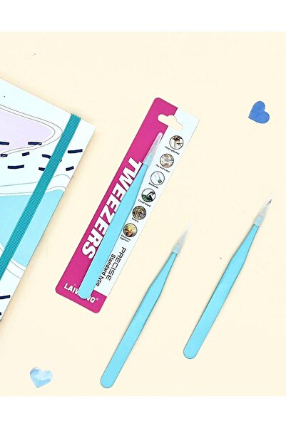 Kağıt Gemi Dükkan Pensetă pentru autocolante cu vârf plat albastru - autocola...