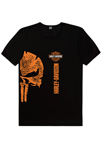 ROCKANDROLL Tricou negru cu mânecă scurtă pentru bărbați Harceda