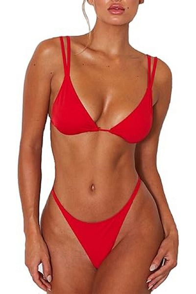 LU Lunita Women's Stretchy String Thong Bikini Bottom