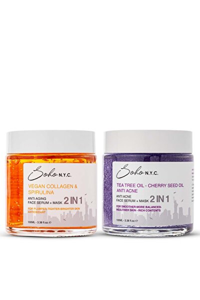 Soho N.Y.C. Set 2li Maske Etkili Serum Vegan Kolajen Antı Acne