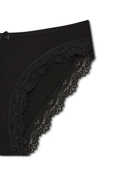 HNX 3'lü Pamuklu Paça Dantel Detaylı Kadın Külot