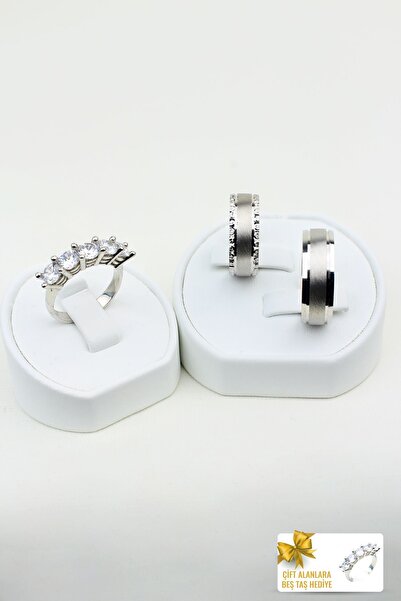 Twem Silver Zamanın Zarafeti Birleşimi 925 Ayar Gümüş Alyans Çift Alıma Beştaş Hediye (TEK YÜZÜK FİYATIDIR)