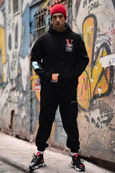 HYPERS Σετ Jogger με μαύρο στάμπα V Cool