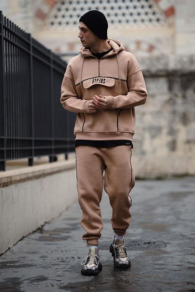 HYPERS Σετ Jogger με μπεζ κορδόνι με κουκούλα