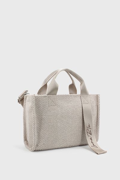 LUNABLU Women's Canvas Handle Detailed Crossbody Bag