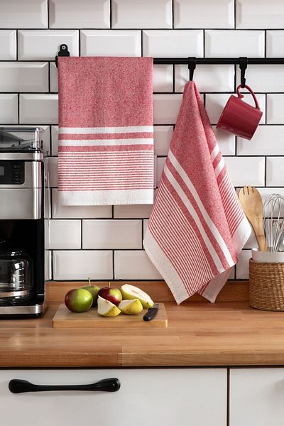 Vionel Home 2-Piece Kitchen Drying Cloth - 100% Cotton, High Water Absorption, Multi-Purpose Serving Napkin, Lunch Cover