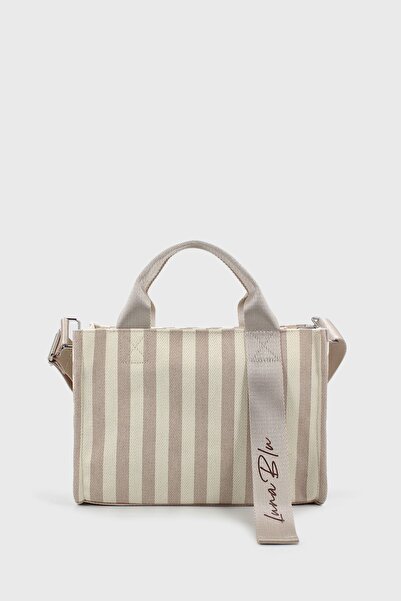 LUNABLU Women's Canvas Handle Detailed Crossbody Bag