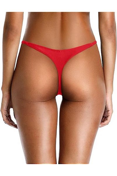 LU Lunita Women's Stretchy String Thong Bikini Bottom