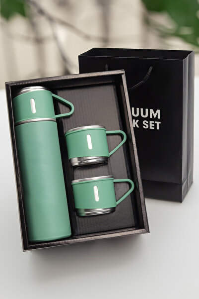 Trendmiya ترمس ستيل سعة 500 مل - 3 أكواب في علبة خاصة