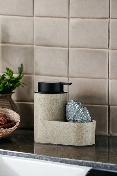 okacih Polyresin Sponge Countertop Liquid Soap Dispenser Kitchen Bathroom Detergent
