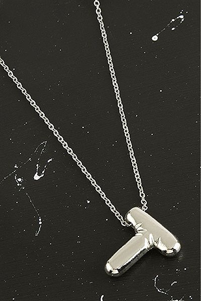 HerşeyVarBurda 3D Letter Balloon Necklace - Silver Color