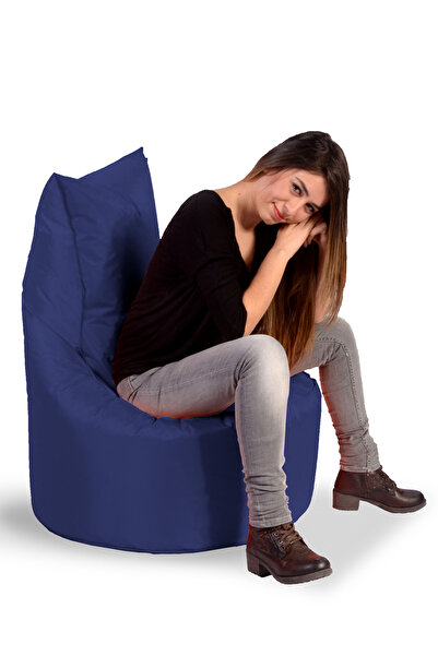 Dekoro Nina Armut Koltuk, Parlak Kumaş, Su Geçirmez, Büyük Boy, orta boy - Lacivert