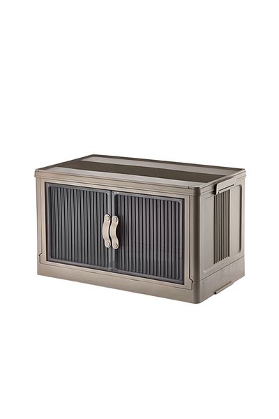 MCK Plus Mckplus 4-tier Portable Cabinet - Brown, Folding, Multi-purpose for Storage and Storage