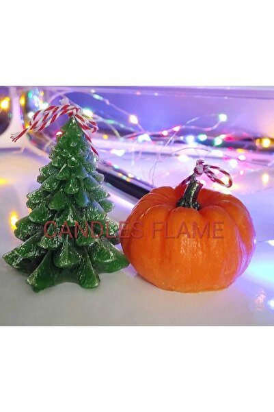 Candles Flame شمعة عيد الميلاد 2 عبوة من شجرة الصنوبر اليقطين هدية السنة الجديدة