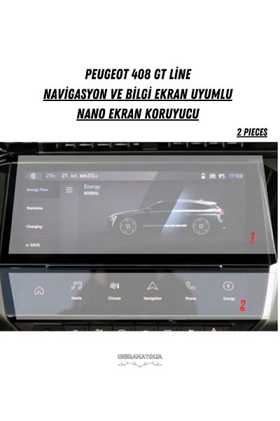 UniqAnatolia Peugeot 408 Gt Line Navigation and Information Display Compatible Nano Screen Protector