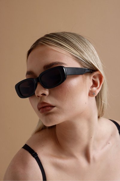 KAMPANİX New Season Trend Model Vintage Black Sunglasses