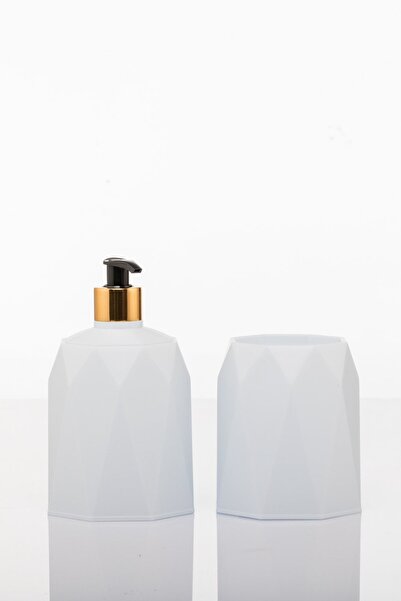 okacih Σετ 2 - Θήκη οδοντόβουρτσας και δοσομετρητής σαπουνιού μπάνιου, υγρό σαπούνι