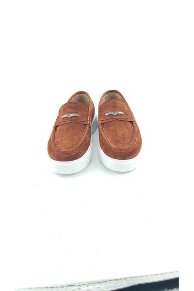 MİLONEK 202410651003   Men's Casual Loafer - Cinnamon Suede, Buckle