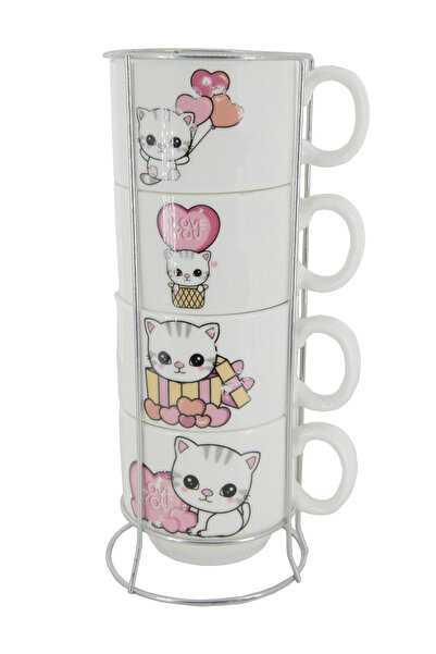 Coverzone Ilovecats Themed 200ml Ceramic Mug - Colorful Cup Tea and Coffee Se...
