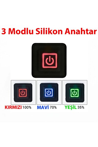 Genel Markalar 12v Silikon Anahtar 3 Modlu 3 Renk Led Gösterge Isıtıcı Dimmer