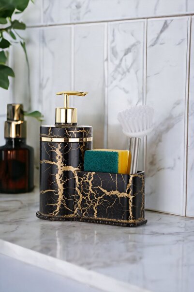 okacih موزع الصابون السائل المنقوش للمطبخ والحمام وفرشاة موزع الصابون مع فرشا...