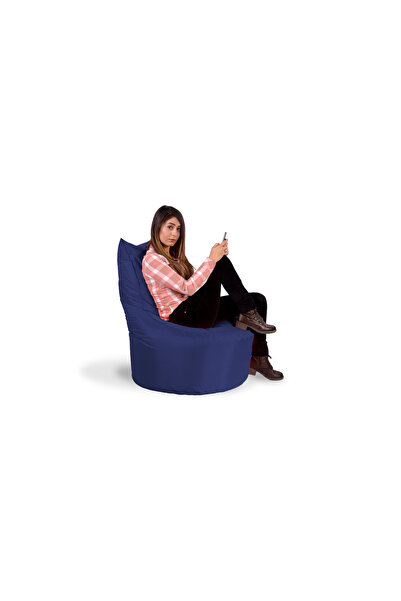 Dekoro Nina Armut Koltuk, Parlak Kumaş, Su Geçirmez, Büyük Boy, orta boy - Lacivert