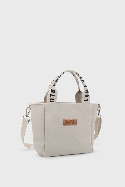 LUNABLU Women's Mini Canvas Fabric Tote Bag