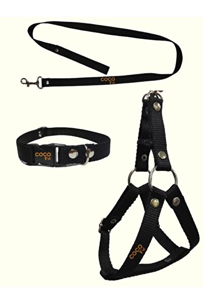 coco birds Köpek Göğüs Tasması Gezdirme Ipi Small Siyah Küçük Irklar Için 30-45 Cm