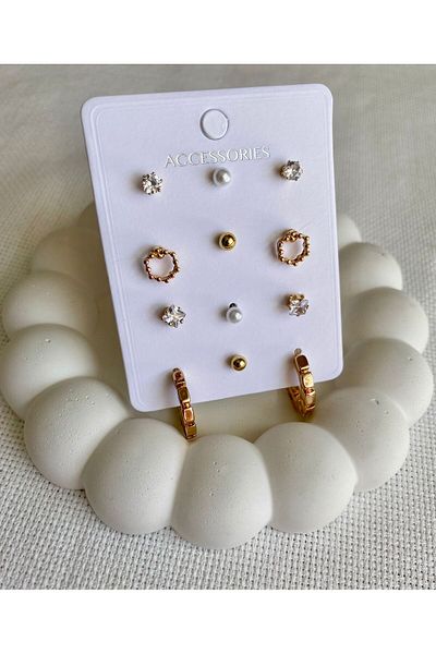 DEMOKAN 12 Pieces Women's Hoop Earrings with Heel Detail