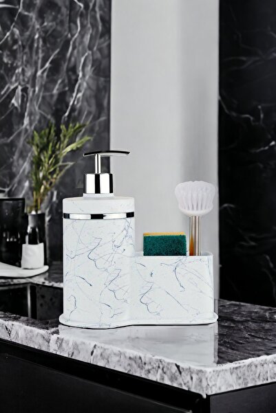 okacih Δοχείο υγρού σαπουνιού με μοτίβο Δοχείο απορρυπαντικού μπάνιου κουζίνας Δοχείο σαπουνιού με μπολ σφουγγαριού βούρτσας δεν περιλαμβάνεται