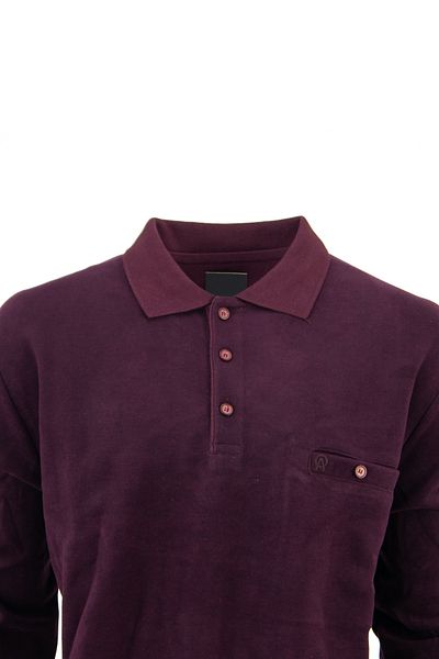 Oppland Men's Winter Buttoned Polo Collar Embroidered Fillet Pocket Long Sleeve Lycra Cotton Woven Sweater