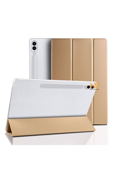 Nezih Case Samsung Galaxy Tab S9 Fe Plus 12.4" Kılıf Akıllı Smart Uyku Modlu Standlı Arkası Şeffaf Kapaklı X610