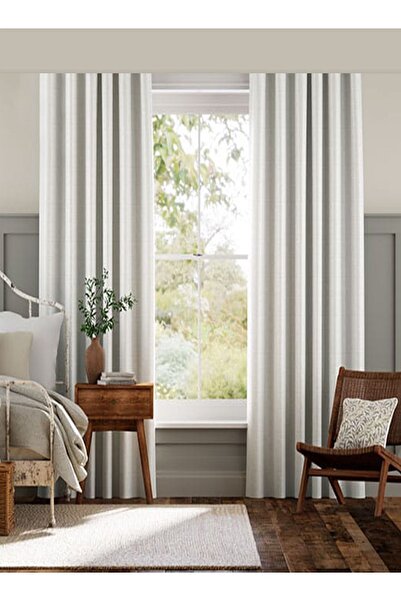 bizdenperde 1. Quality White Background Curtain Pleatless Sunshade - ENXBOY