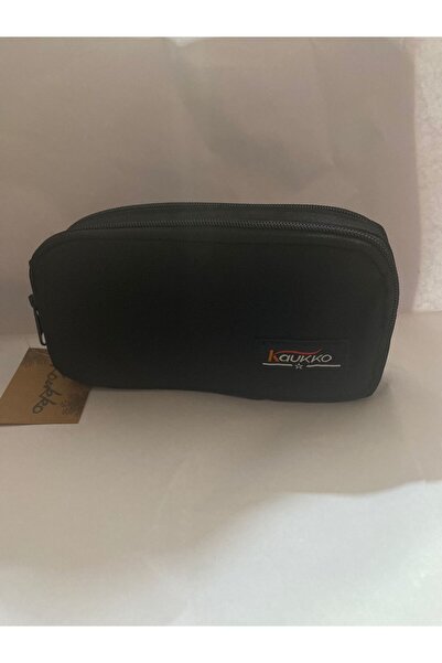 KAUKKO Çift Bölmeli Iki Gözlü Kalemlik Siyah